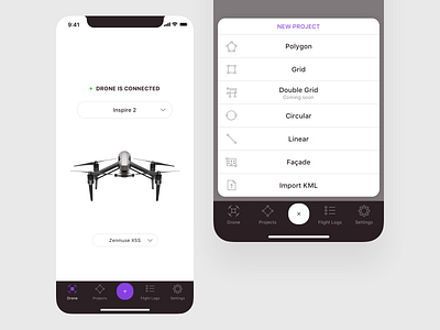 3D Flight Planner Mission Types app drone drone connection drone surveying flight mapping flight plan modes flight planner iot mobile mobile ui onboarding photogrammetric professional surveying project survey