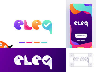 Trivia Game Logo colorful eleq game live logo logo design branding mobile monster playful trivia welcome screen