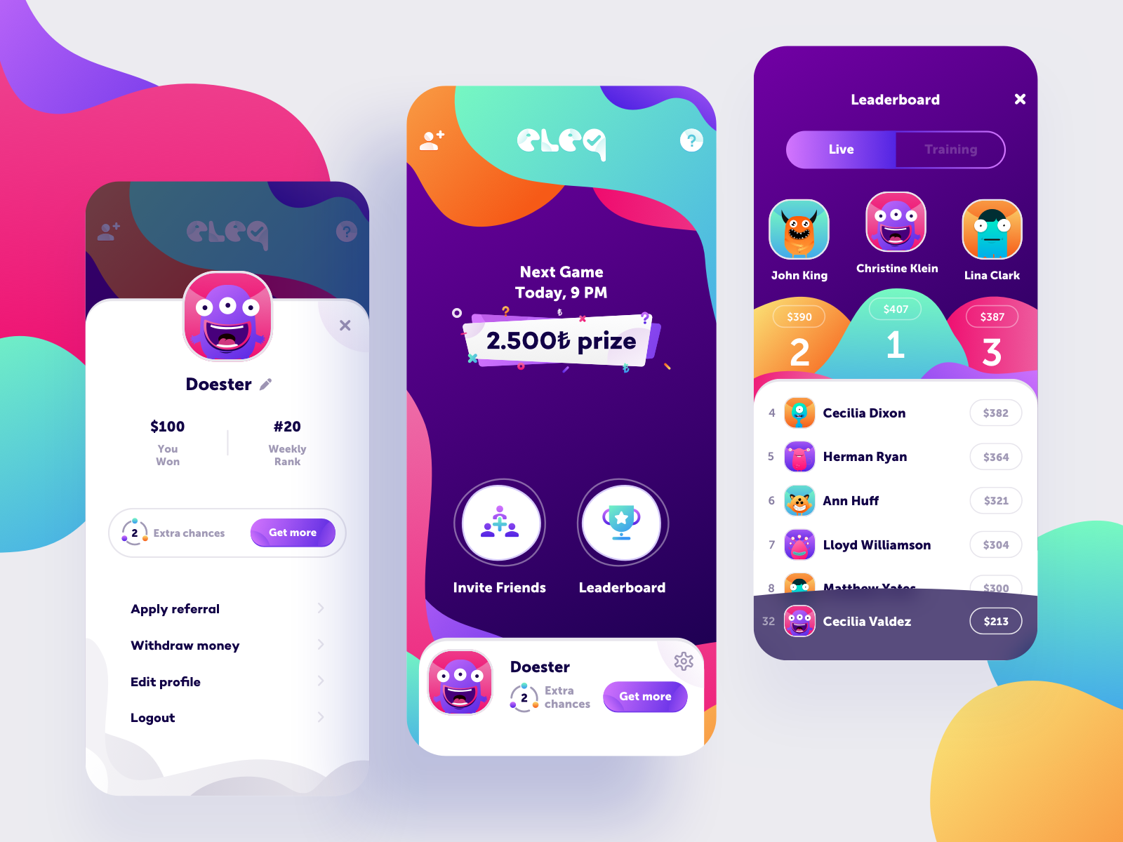 Trivia Game App by Marius Mihu for Tapptitude on Dribbble