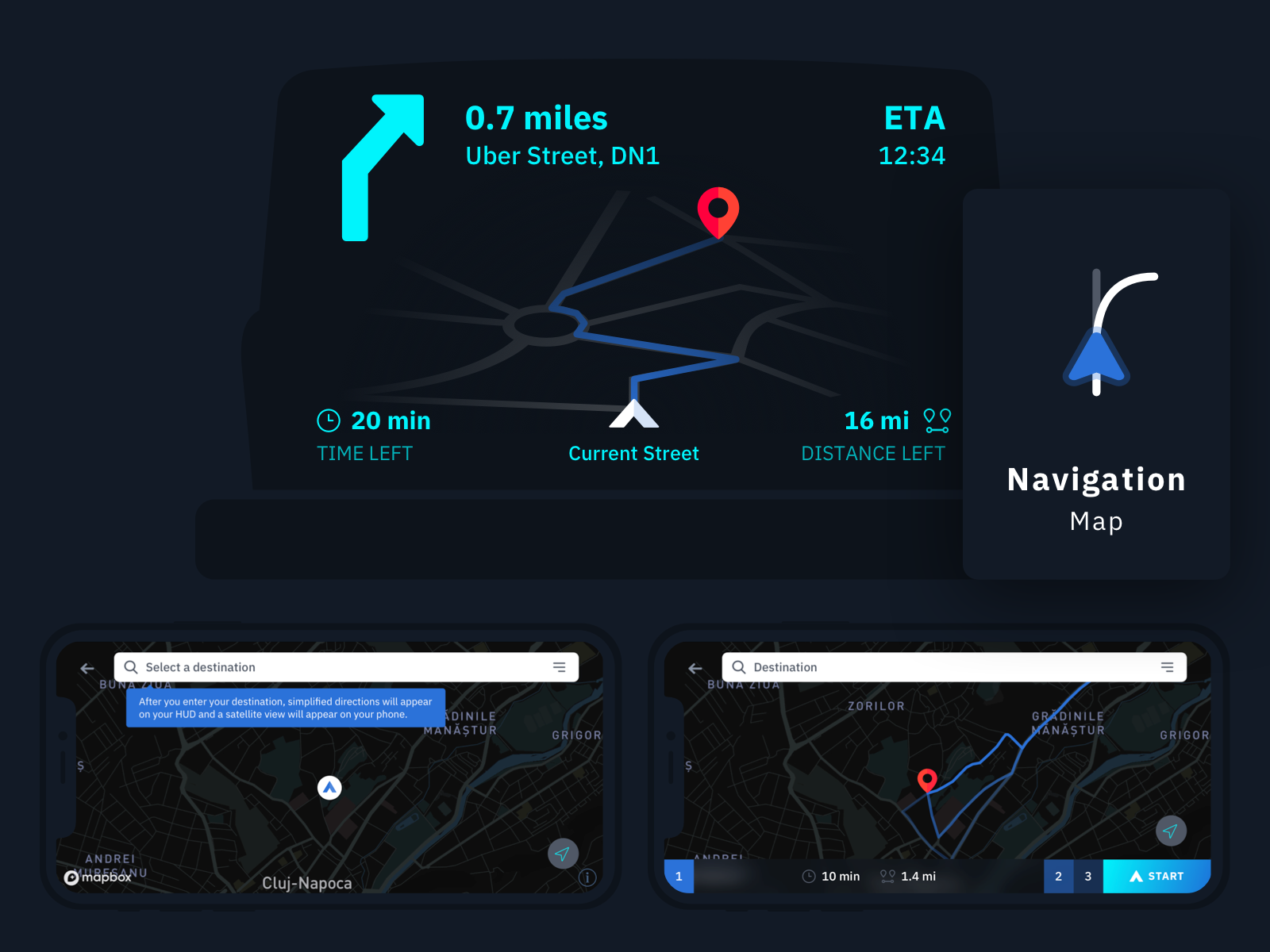 Car Navigation Head-up Display & App UI by Marius Mihu | Dribbble