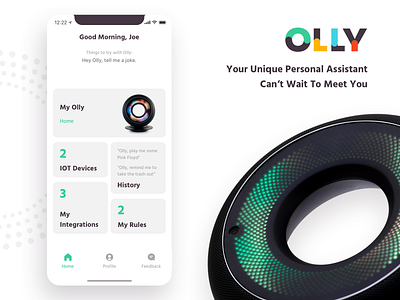 Olly - The world’s first robot with personality ai clean dashboard integrations iot olly personal assistant personality robot robotics