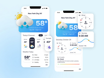 Weather app 3d app branding graphic design ui weather