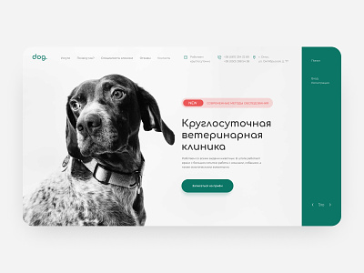 Web interface for veterinary clinic animals clinic design figma landing page minimal pet pet care pets ui ui design ux veterinarian veterinary veterinary clinic web web design