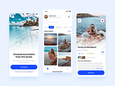 Travel Mobile App android app android app design beach booking clean concept design figma minimal modern mountain tour travel app travel booking travel mobile app ui design user interface
