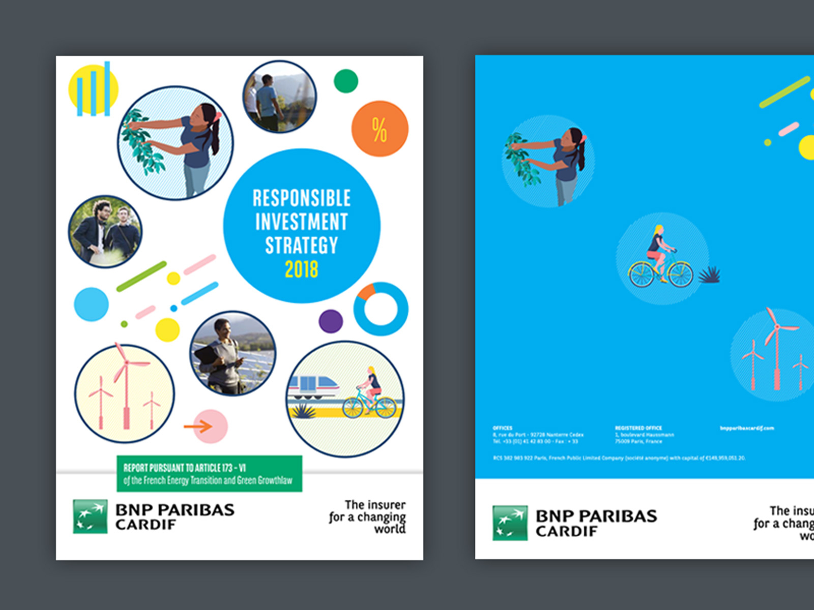 BNP Report 2018 design flat illustration