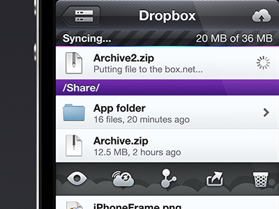 Code: Quickbox 1 browse cloud interface ios iphone sync toolbar ui