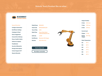 Robotic Teach Pendant adobexd clean design ui