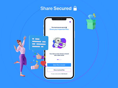 Share Secured Mobile UI 🔒 clean figma ui user interface