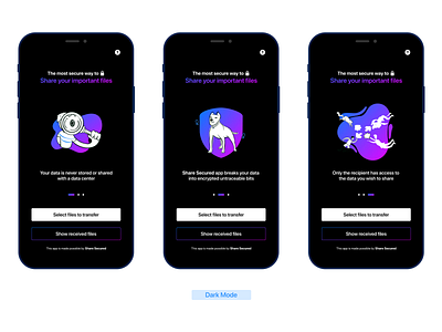 Share Secured Dark Mode branding clean figma ui