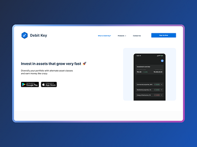 Debit Key Interface Design application clean design figma ui