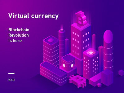 Virtual Currency 2.5d architectural illustrations color design illustration ui