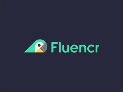 Fluencr animal app bird brazil green logo nature network online parrot social yellow