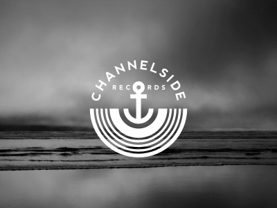 Channelside Records alarm anchor art black boat channel circle circular crest emblem label logo lp music ocean record round sea seal signal sonar wave
