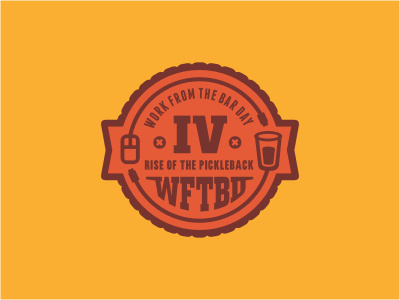 WFTBD IV beer brown circular drink emblem event glass logo mouse number orange retro ribbon round seal sports vintage work yellow