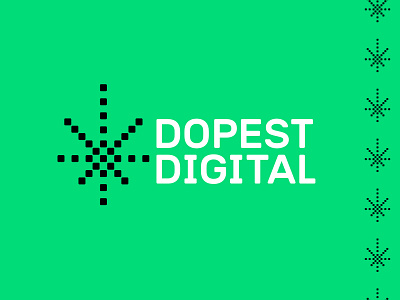 Dopest Digital agency cannabis cbd digital dope green hemp leaf logo marijuana pixel point web weed