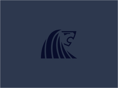 Proud Lion animal cat head line lion logo wild