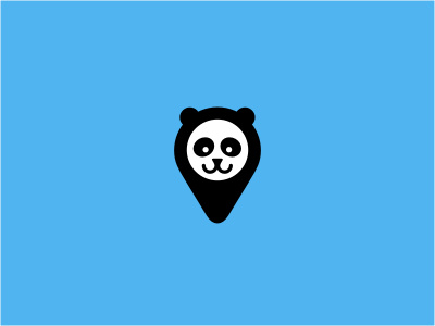 Panda Pointer china pin network education learning logo animal head panda wild bear pointer