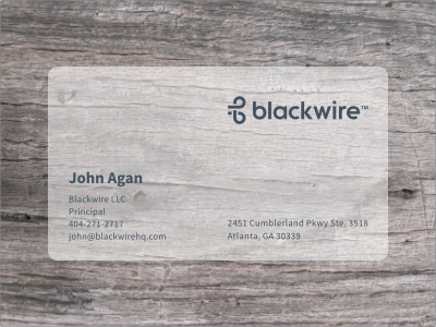 Blackwire Card business card financial gray infinity line loop monoline plastic print stationery transparent wire