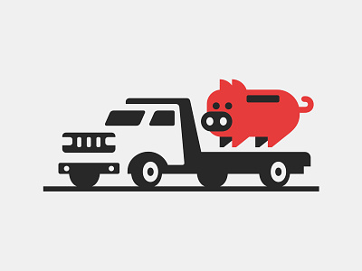Piggy Tow animal auto bank insurance logo money pig piggy program saving tow transportation truck
