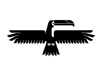 Toucan Totem animal bird black logo mural totem toucan wall wings