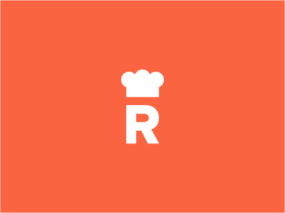 R is for Recipes cloud cooking hat initials logo network online orange recipe
