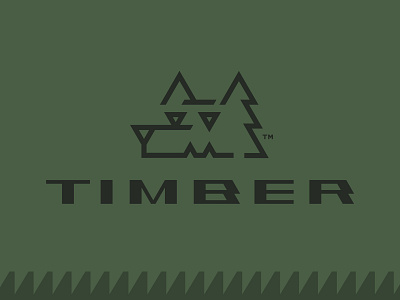 Timber Tools animal custom equipment forest green logo logotype monoline outdoor pine timber tool tree typography wolf wood