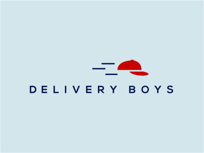 D-boys blue boy cap delivery fast hat line logo red service speed