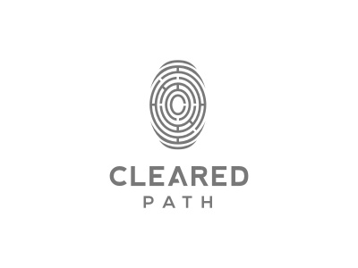 Cleared Path intelligent logo fingerprint job initials line board round circular security maze tech