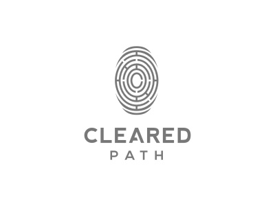Cleared Path board circular fingerprint initials intelligent job line logo maze round security tech