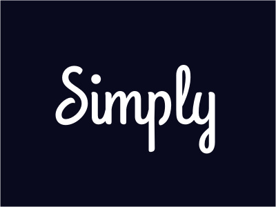 Simply blue custom cut logo logotype monoline script shadow simple typography