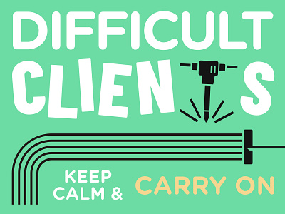 Briefbox Blog > Difficult Clients article blog calm client cover difficult drill green illustration rake