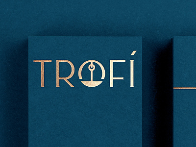 Trofí Restaurant canada custom elegant food greek hanger lettering logo logotype plate restaurant shadow trophy typography window