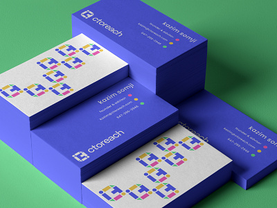 CTO CISO blocks blue building business card ciso colorful cto dna element green it letterhead logo network stationery