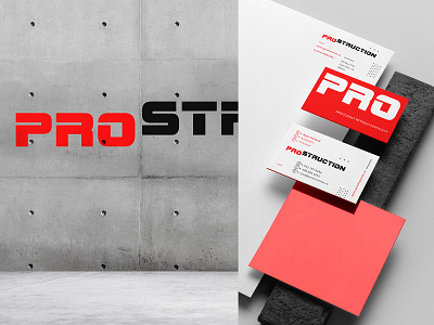PROS 2 abc american building business card construction heavy identity industrial logo logotype red typography