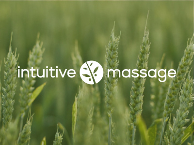 Intuitive Massage body circular green health leaf logo massage nature round spa wellness wheat