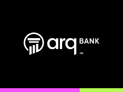 ArqBANK analysis bank banking chart finance financial innovation logo modern online pillar retro shadow tradition