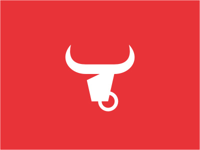 Bull Financial animal bull chart financial head horns logo pie power red ring shadow