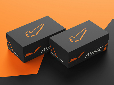 Nike > Dystopia Shoebox black box dystopia fanart future logo nike orange packaging shoe sports