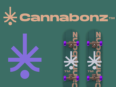 Cannabonz bombon candy cannabis cbd chocolate food gold green leaf logo marijuana plant skate skateboard urban weed