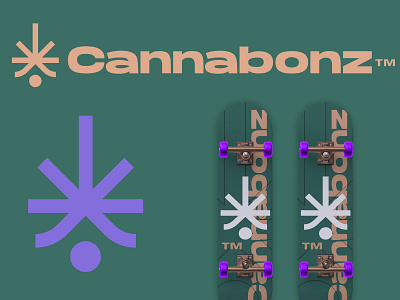 Cannabonz bombon candy cannabis cbd chocolate food gold green leaf logo marijuana plant skate skateboard urban weed