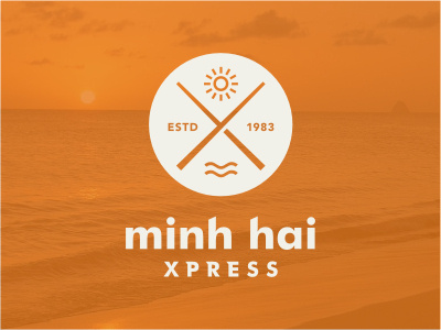 MHX circular cuisine food logo orange restaurant rounded sea sticks sun wave