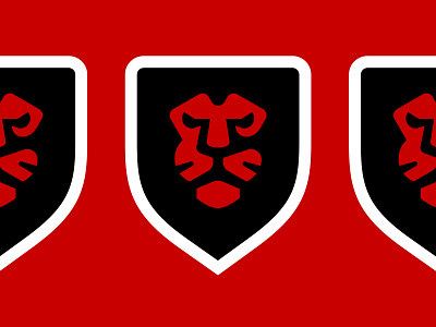 Red Lions animal cat crossfit emblem fashion fitness health lion logo power red shield sports sticker symbol wild