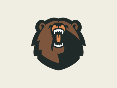 Brown Bears animal bear brown grizzly head hockey ice logo mascot roar sports wild