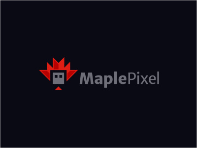 Maple Pixel app black canada dimension gray icon leaf logo maple nature pixel red