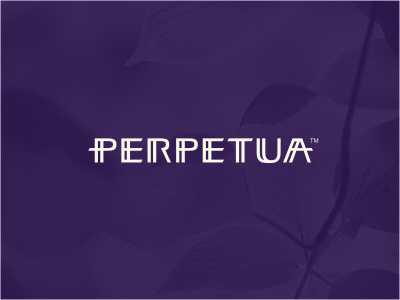 Perpetua beauty cosmetics fashion line linear logo logotype luxury minimal purple style