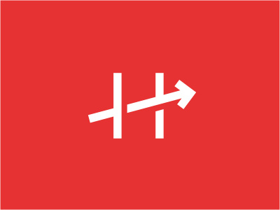Headway bank logo initials financial chart arrow shadow cut line growth direction loan