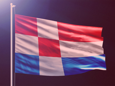 New Croatian Flag blue croatia flag initials national red square symbol