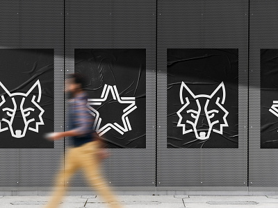 Wolf&Star active animal crossfit fashion fitness food health logo monoline sports star street symbol training urban wear wolf