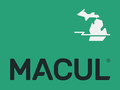 MACUL association bolt computer education green learning lettering logo logotype map state thunder typography