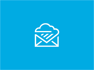 More Clouds app blue cloud document fold icon letter line logo mail monoline rain